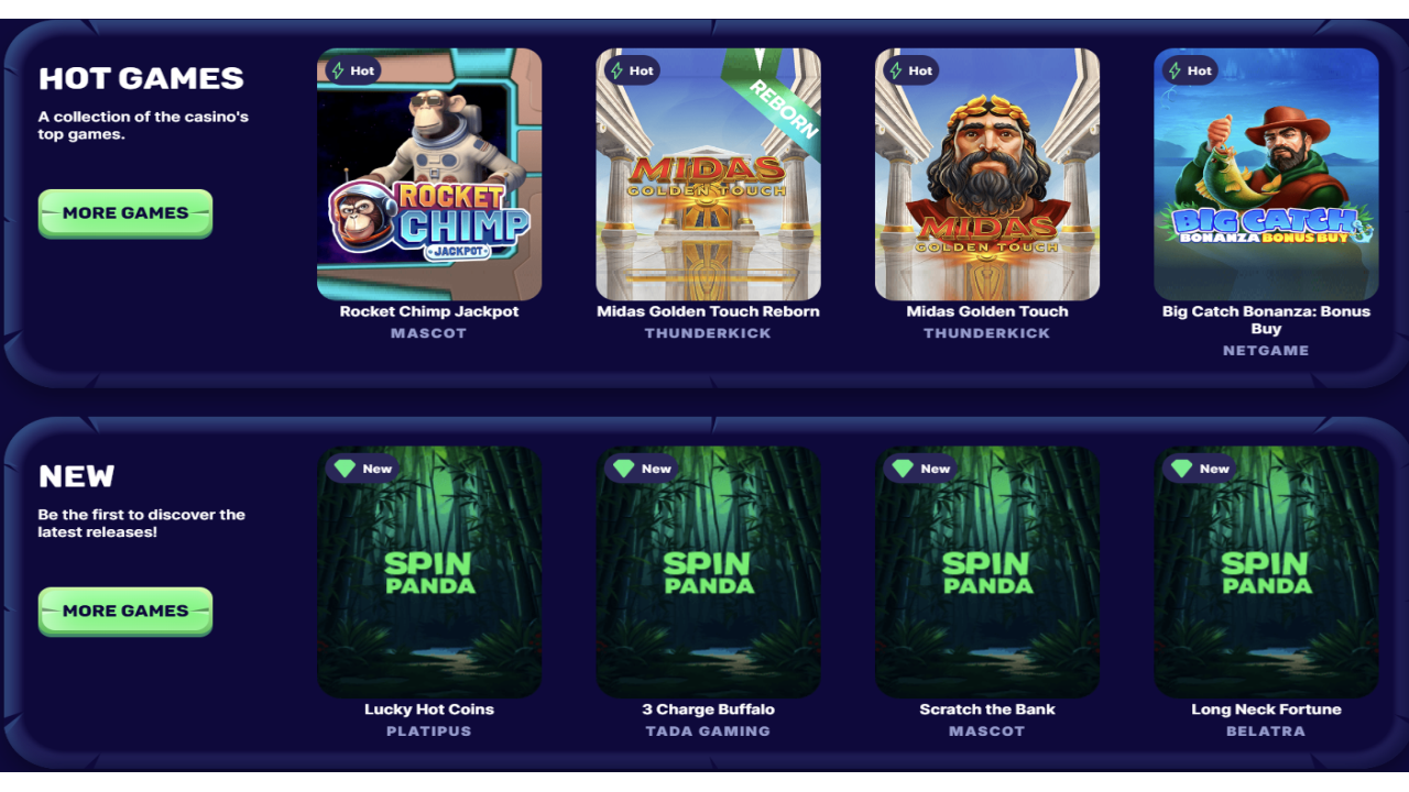 Spinpanda casino games